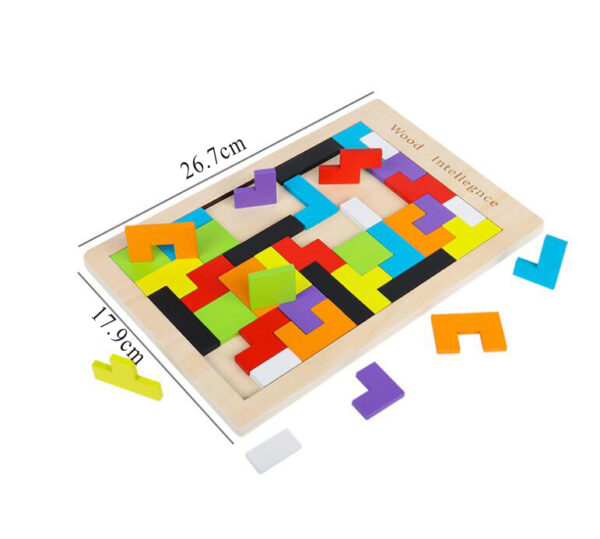 Hdb7dab5e31fe4a75b63b163f20fab0c8U Wood intelligence - Puzzle Tetris en Bois