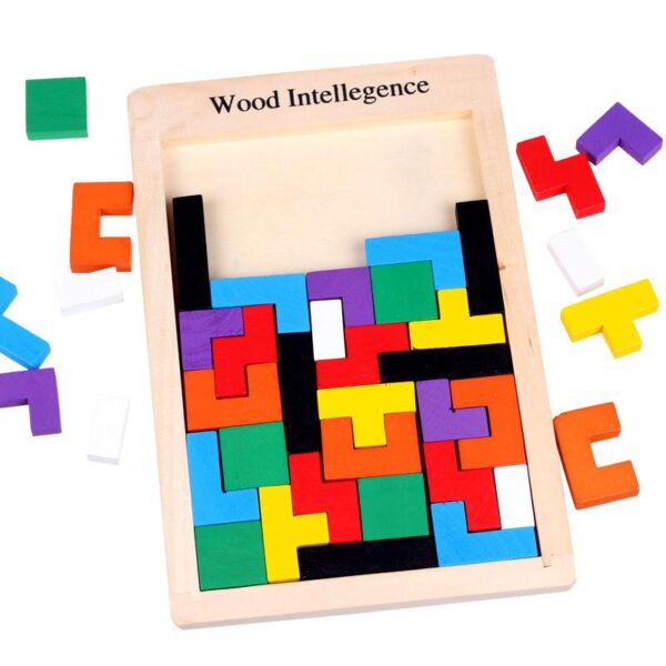 tangram en bois puzzle teaser puzzle jouets Wood intelligence - Puzzle Tetris en Bois