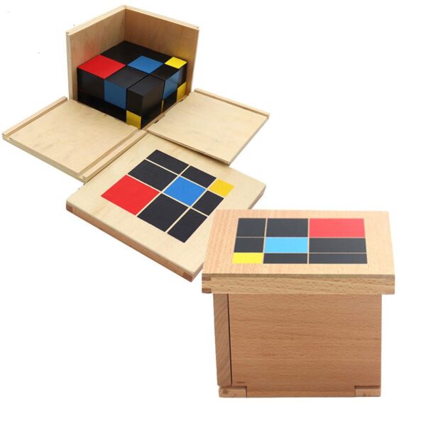 B b enfants Montessori ducation en bois bin me trin me Cube jouet interactif Grande Cube Montessori